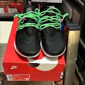 Nike Kids Black and Green Shoes